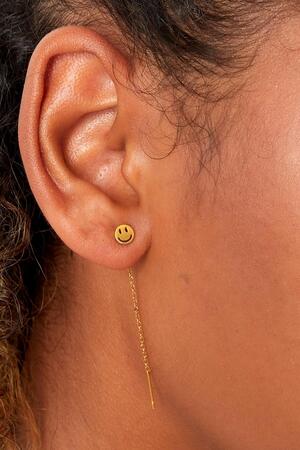 Boucles d'oreilles chaîne en acier inoxydable Smiley h5 Image3